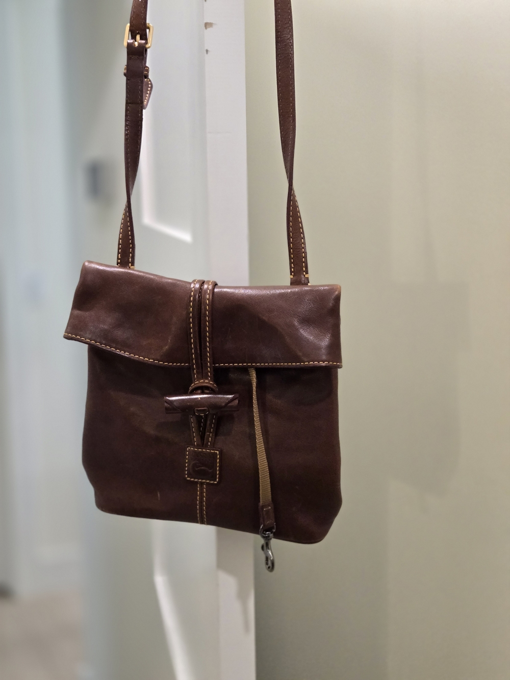 Brown Leather Crossbody Shoulder Bag